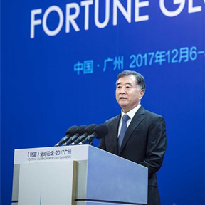 Wang Yang attends opening ceremony of 2017 Fortune Global Forum