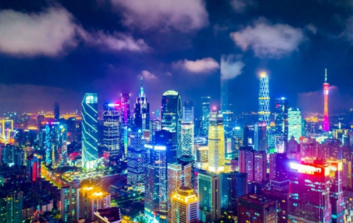 Nighttime views of Guangzhou up high