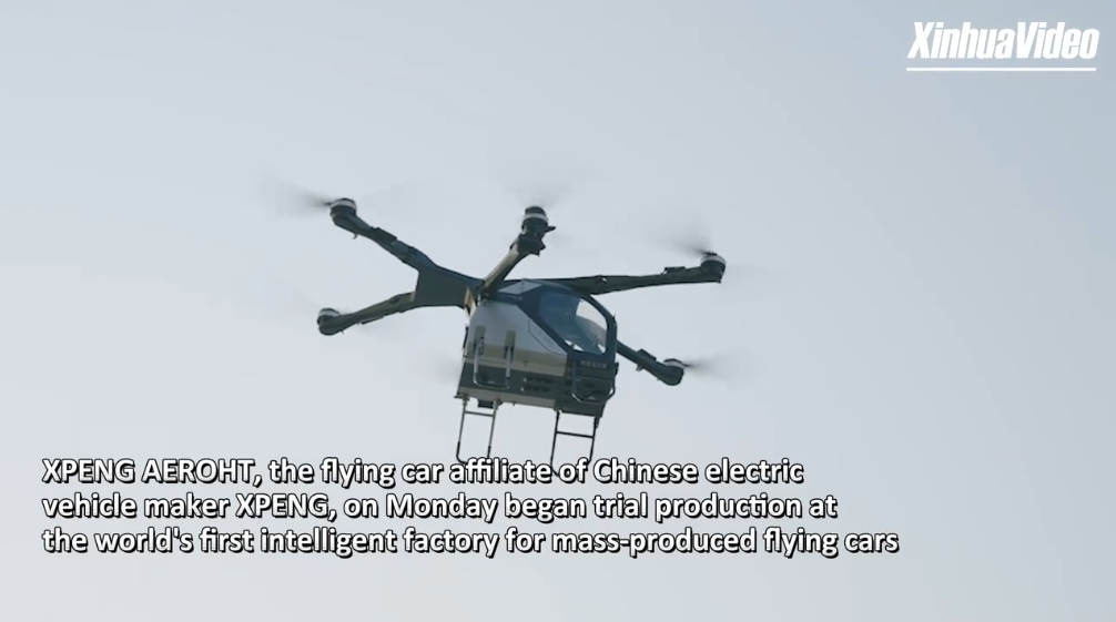 World's first flying car factory begins trial production in Guangzhou